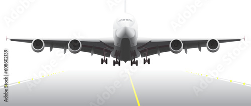 Landing aircraft illustration