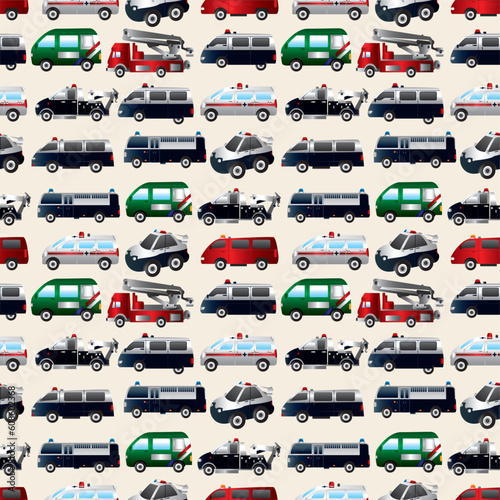 different types car seamless pattern