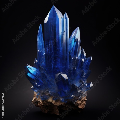 Quartz Crystal, Colourful Beryl Mineral Long Crystal 3D Render, High Detail Quartz Jewell Emerald Ruby Diamond