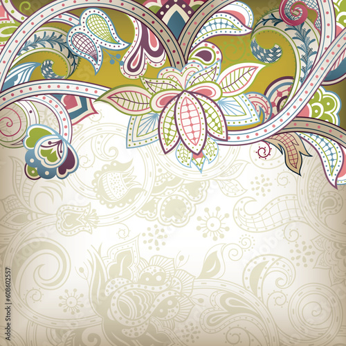 Illustration of abstract floral background in asia style.