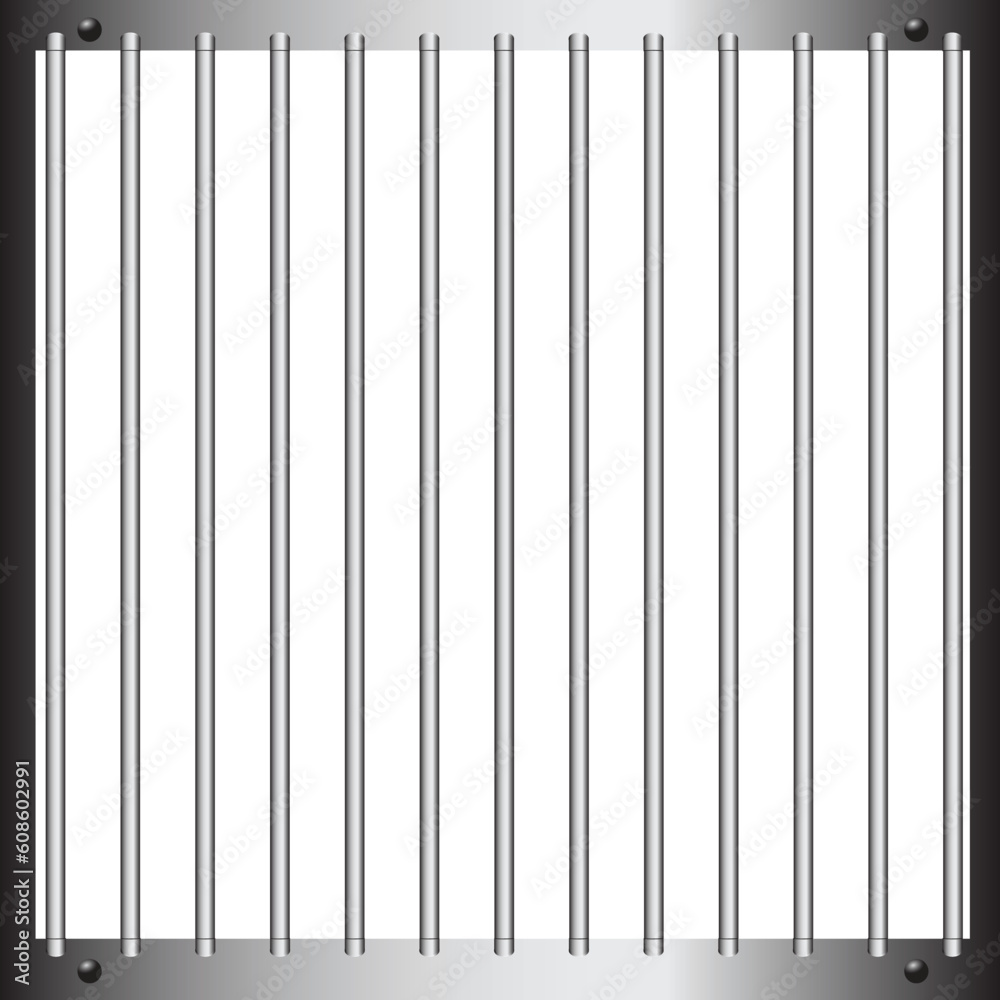 Steel bars of prison bars. Vector illustration.