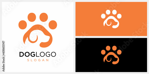 Veterinary Pet Dog Paw Logo design Inspiration. Icon Symbols Vector EPS 10.