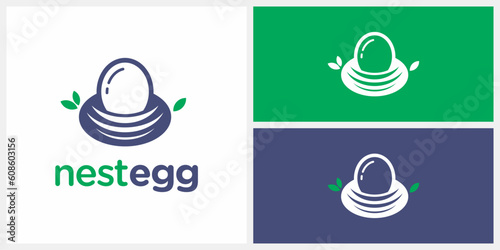 Nest Egg Logo Design Inspiration. Nature Icon Symbols Vector EPS 10.