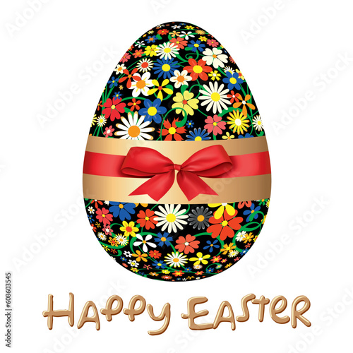 Easter egg with a bow.