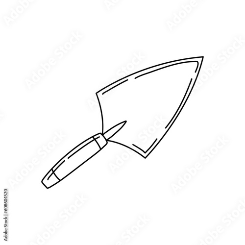 Trowel icon. Hand drawn vector illustration.