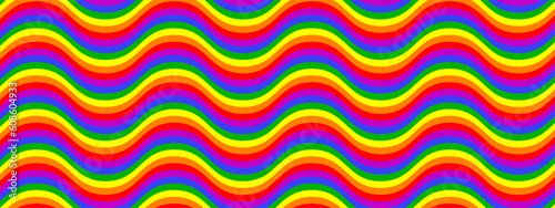 Pride flag colour waves background.LGBTQIA flag color pattern 