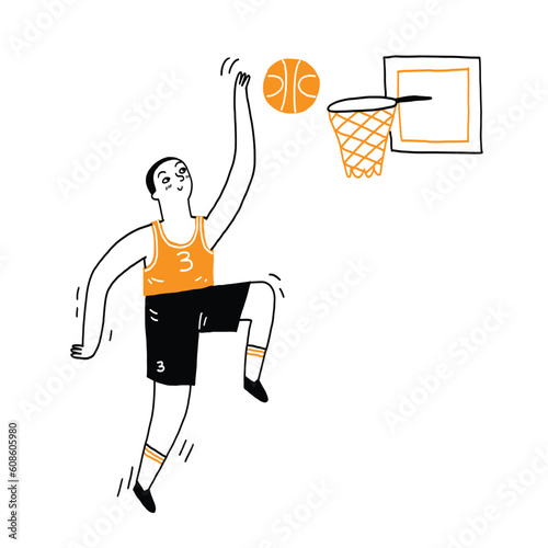 Sports concept, basketball player. © Huza Studio