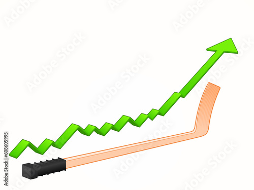 Hockey Stick concept of fast gorwth in business