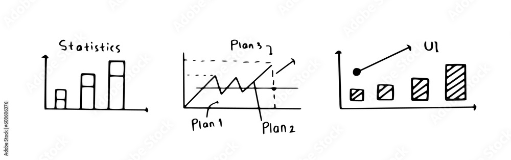 Fototapeta premium Business statistic graph hand drawn