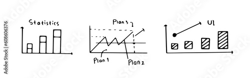 Business statistic graph hand drawn