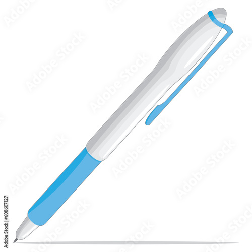 ballpoint pen on a white background. illustration