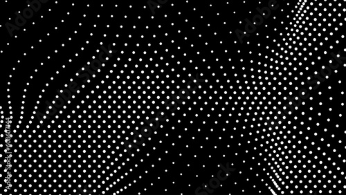 Dome-shaped protrusion part seine by stretching mesh for the illusion three-dimensional deformation of the surface. Screen media video trippy. Mesh LCD display. Scale size different hole space.