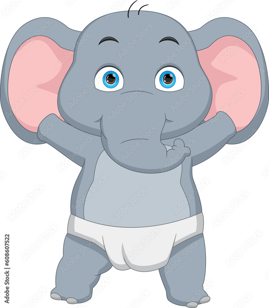 Fototapeta premium cartoon baby elephant
