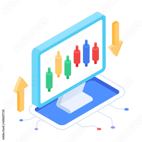 3d icon of trading website 