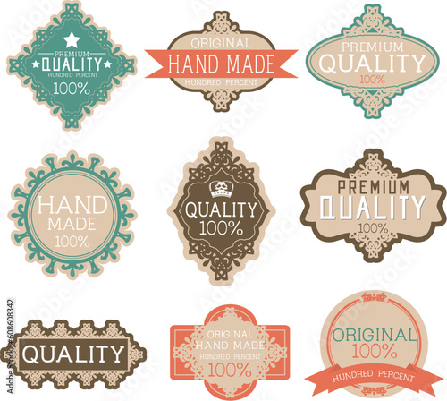 Vintage label Style with Nine Design Element , collection 13