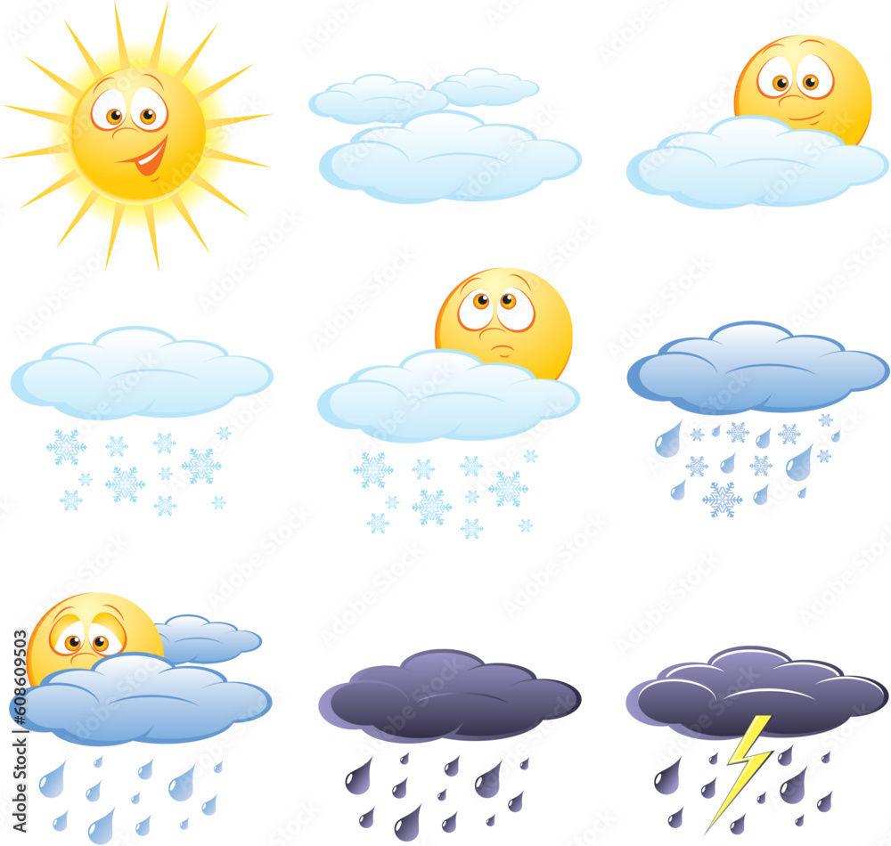 Set of the weather icons