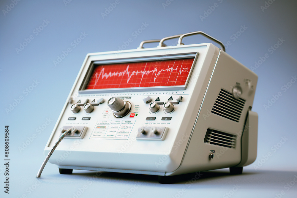 Fototapeta premium vintage electrocardiogram machine. AI-generated