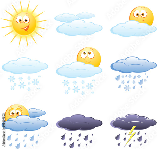 Set of the weather icons
