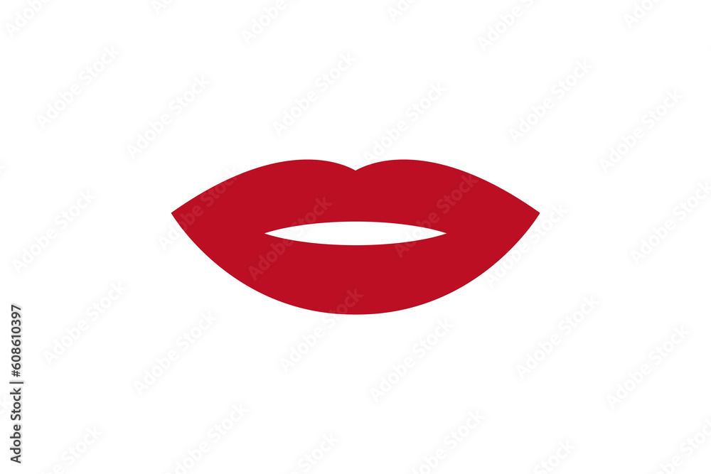 Beautiful Woman Lips with Red Lipstick. Illustration of Sexy Smiling Mouth. Vector isolated on White Background Beautiful Woman Lips with Red Lipstick. Illustration of Sexy Smiling Mouth. Vector isolated on White Background