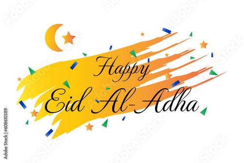 Happy Eid Al-Adha. Islamic Background with Lamb Illustration