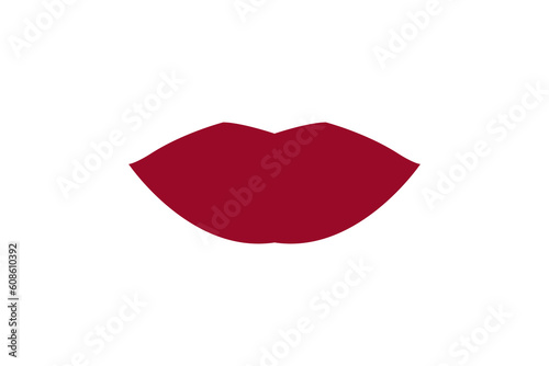 Illustration of Beautiful Woman's Lips with Red Lipstick