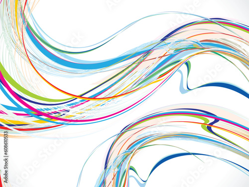 abstract colorful wave background with flow vector illustration