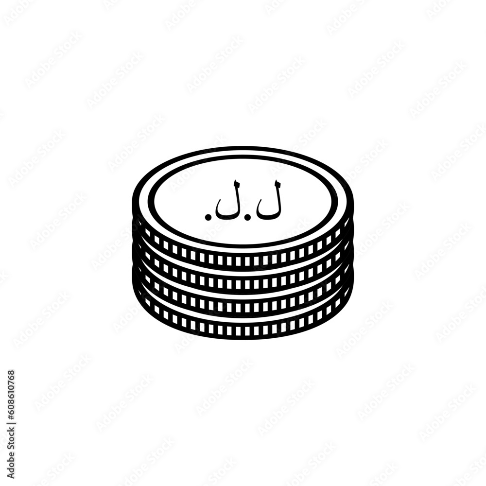 Lebanon Currency Symbol, Lebanese Pound Icon, LBP Sign. Vector Illustration Lebanon Currency Symbol, Lebanese Pound Icon, LBP Sign. Vector Illustration