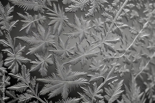 Frosty Pattern on Glass  Generative AI