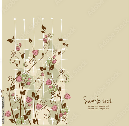 beautiful flower decoration with place for text