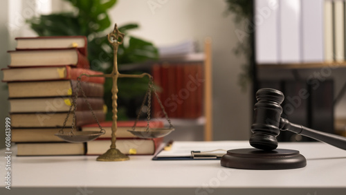 Lawyer gavel judge hammer on desk, legal, legislation, nobody.