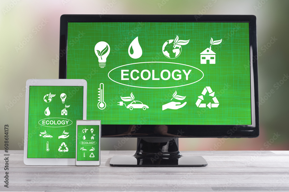 Ecology concept on different devices Ecology concept on different devices