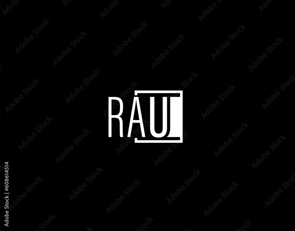 RAU Logo and Graphics Design, Modern and Sleek Vector Art and Icons isolated on black background