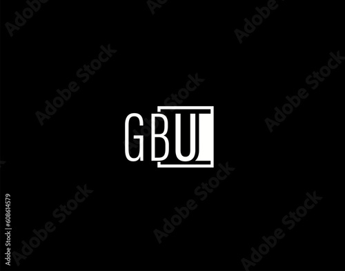 GBU Logo and Graphics Design, Modern and Sleek Vector Art and Icons isolated on black background photo