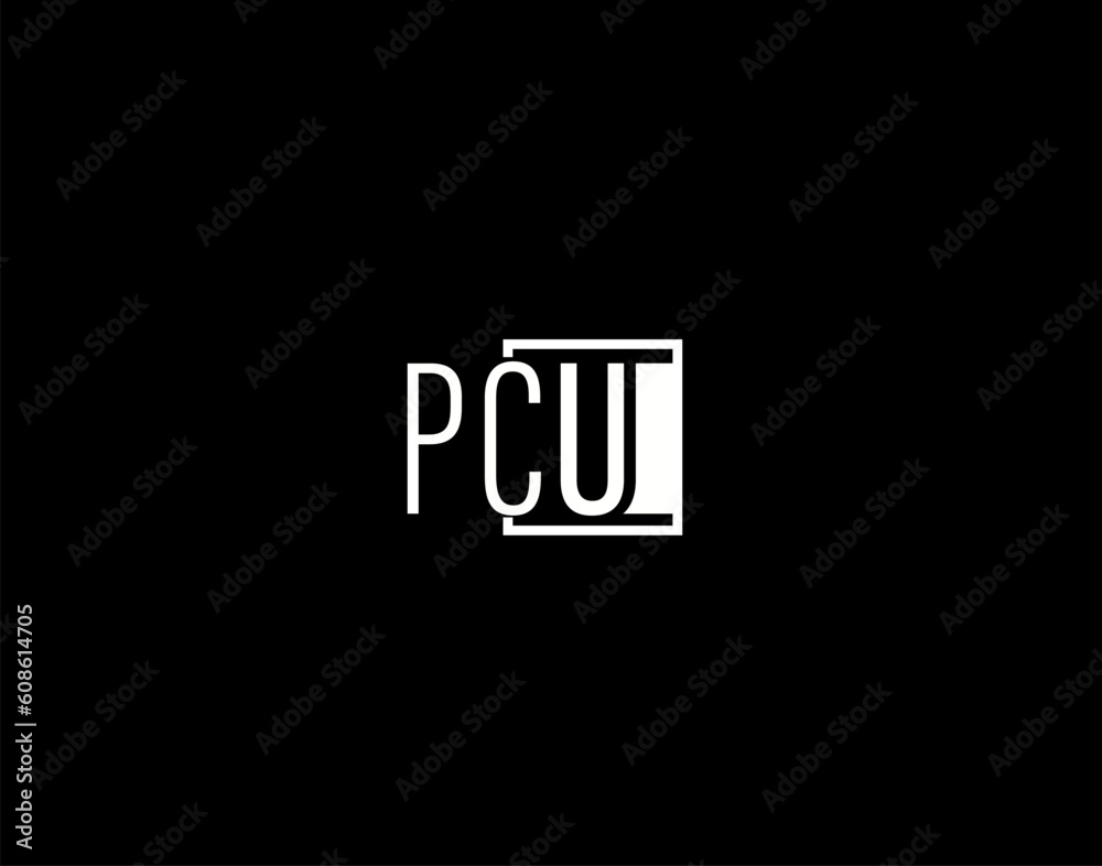PCU Logo and Graphics Design, Modern and Sleek Vector Art and Icons isolated on black background PCU Logo and Graphics Design, Modern and Sleek Vector Art and Icons isolated on black background