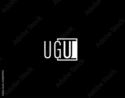 UGU Logo and Graphics Design, Modern and Sleek Vector Art and Icons isolated on black background