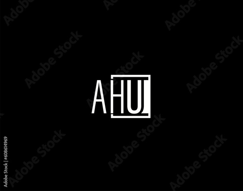 AHU Logo and Graphics Design, Modern and Sleek Vector Art and Icons isolated on black background