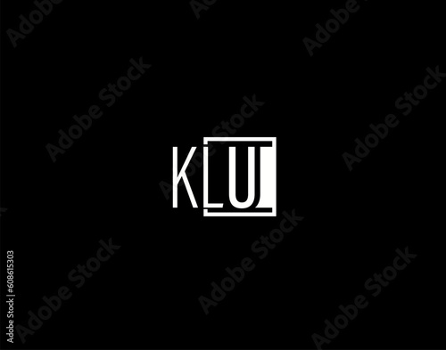 KLU Logo and Graphics Design, Modern and Sleek Vector Art and Icons isolated on black background
