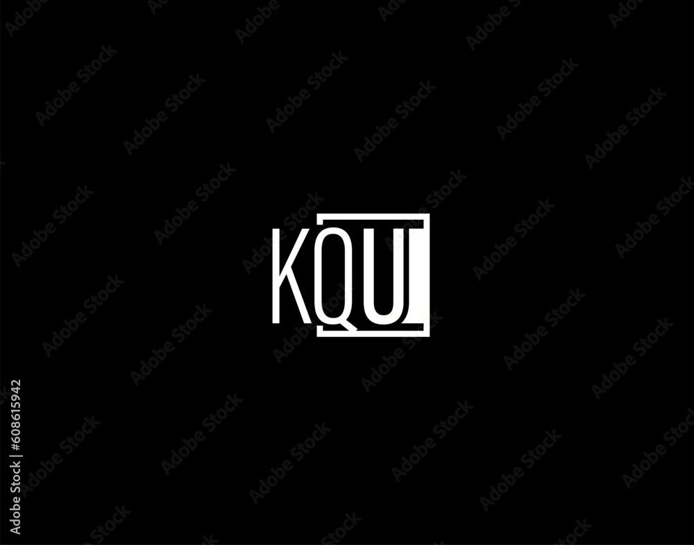 KQU Logo and Graphics Design, Modern and Sleek Vector Art and Icons isolated on black background