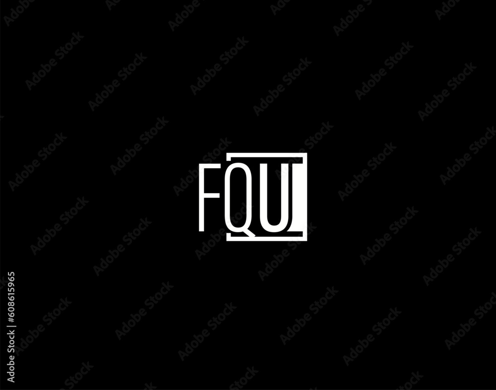 FQU Logo and Graphics Design, Modern and Sleek Vector Art and Icons isolated on black background