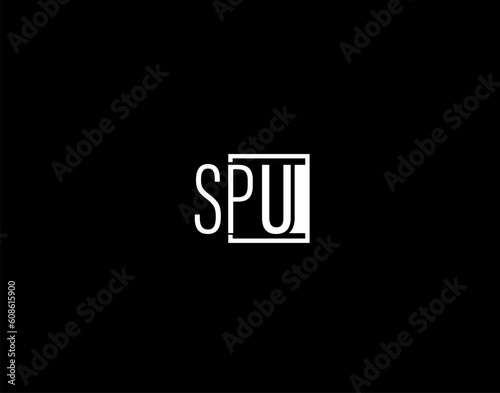 SPU Logo and Graphics Design, Modern and Sleek Vector Art and Icons isolated on black background
