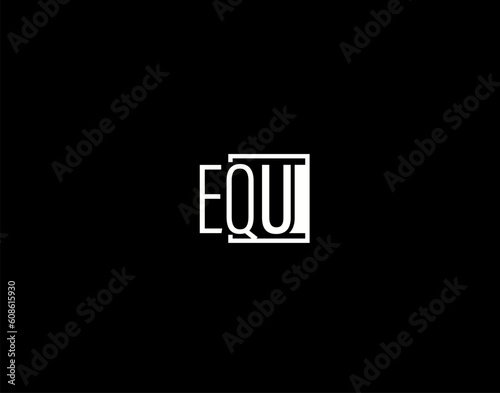 EQU Logo and Graphics Design, Modern and Sleek Vector Art and Icons isolated on black background