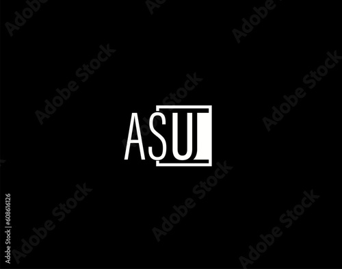 ASU Logo and Graphics Design, Modern and Sleek Vector Art and Icons isolated on black background