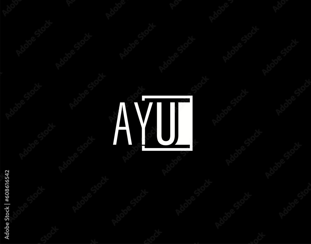 AYU Logo and Graphics Design, Modern and Sleek Vector Art and Icons isolated on black background AYU Logo and Graphics Design, Modern and Sleek Vector Art and Icons isolated on black background