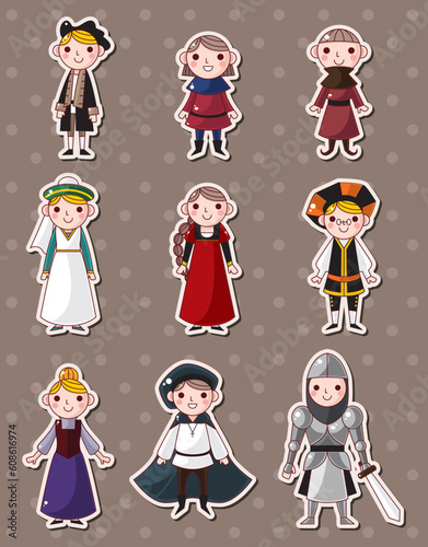 cartoon medieval people stickers