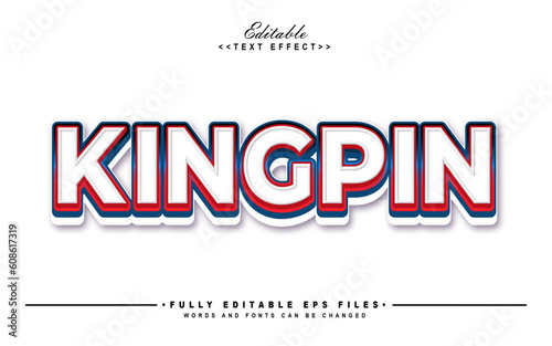 white kingpin editable text effect