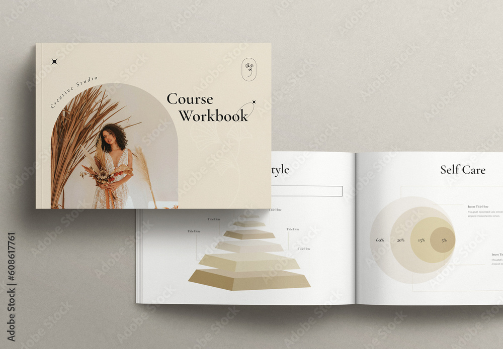Workbook Layout Design Landscape Stock Template | Adobe Stock