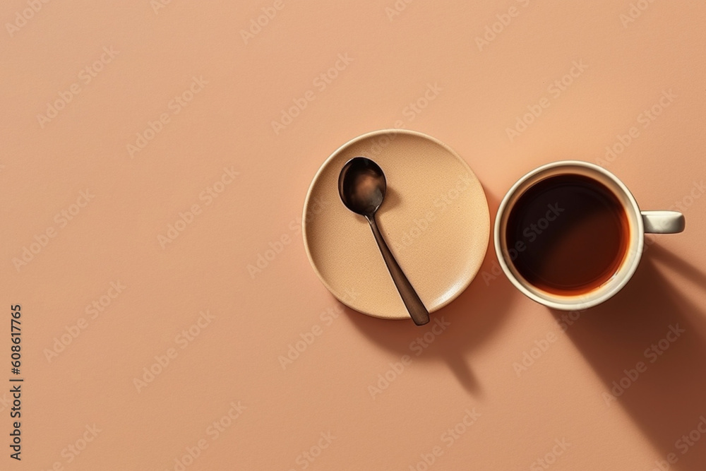 Cup of coffee on a solid background, Generative AI