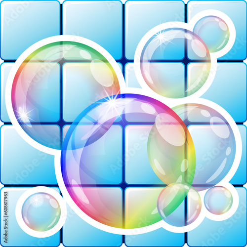 Vector illustration - soap bubbles icon. Eps10 vector file, contains transparent objects and opacity mask.