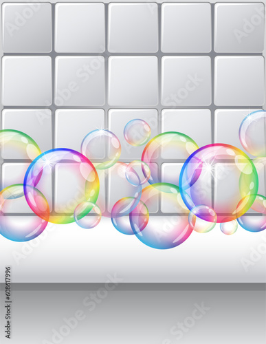 Vector illustration - soap bubbles background. Eps10 vector file, contains transparent objects and opacity mask.