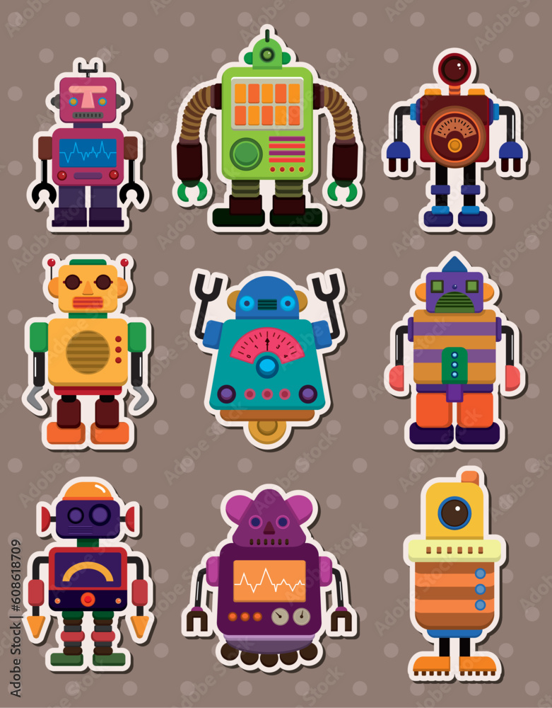 cartoon robot sticers cartoon robot sticers